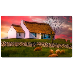 Desk Mat - Irish Thatched Cottage on a Hill, County Clare, Ireland - James A. Truett - Moods of Ireland - Irish Art