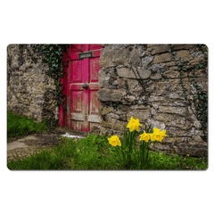 Desk Mat - Daffodils Outside Irish Cottage, County Clare - James A. Truett - Moods of Ireland - Irish Art