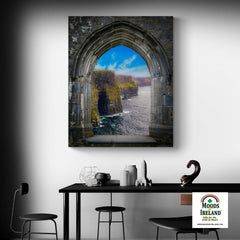 Canvas Wrap - Ireland's Cliffs of Moher through Rock of Cashel Medieval Arch - James A. Truett - Moods of Ireland - Irish Art