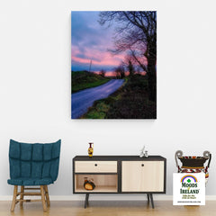 Canvas Wrap - Soothing Pink Sunrise over County Clare Country Road - James A. Truett - Moods of Ireland - Irish Art