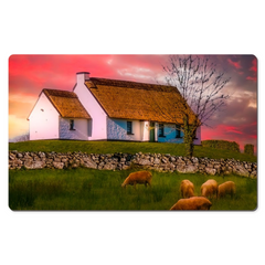 Desk Mat - Irish Thatched Cottage on a Hill, County Clare, Ireland - James A. Truett - Moods of Ireland - Irish Art