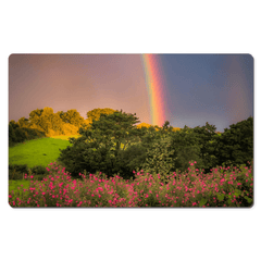 Desk Mat - Irish Rainbow over Great Willowherb Flowers in County Clare - James A. Truett - Moods of Ireland - Irish Art