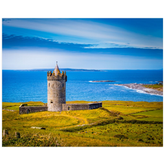 Print - Doonagore Castle Views Out to Sea, Doolin, County Clare