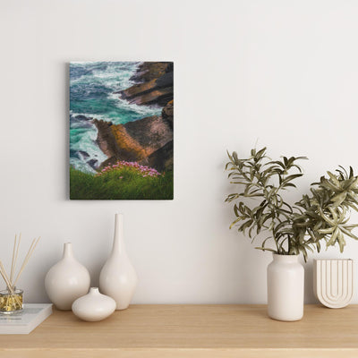 Canvas Wrap - Kilkee Cliffs and Sea Pinks, County Clare, Ireland