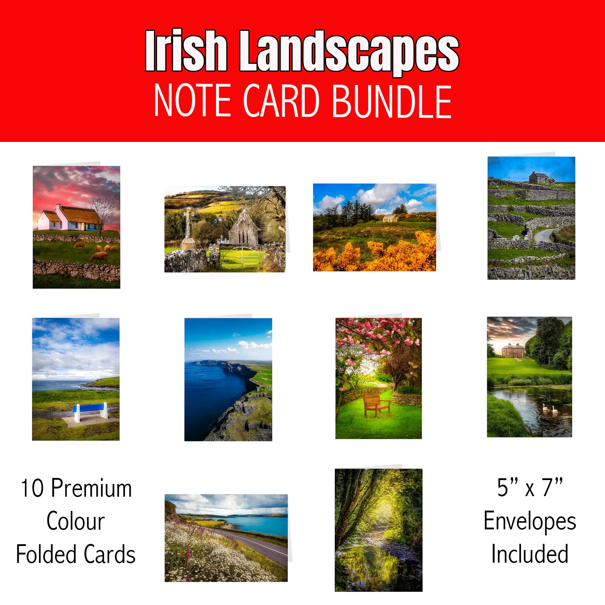 Irish Landscapes Note Card Bundle (10 cards)