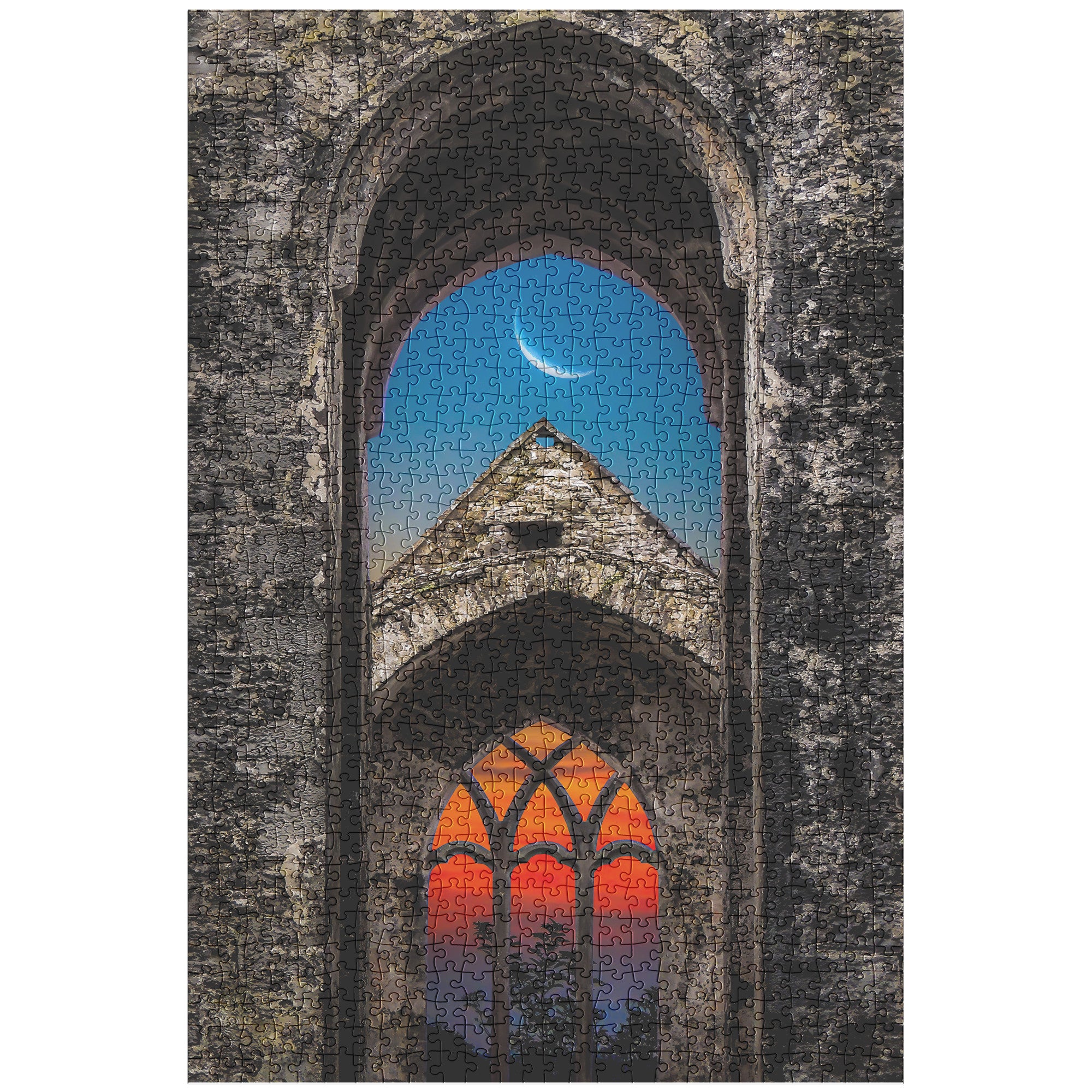 Puzzle - Crescent Moon over Quin Abbey, County Clare