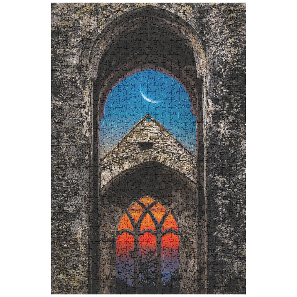 Puzzle - Crescent Moon over Quin Abbey, County Clare