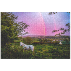 Puzzle - Monochrome Irish Rainbow at Sunset
