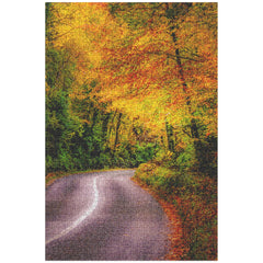 Puzzle - Rural Irish Road under Autumn Canopy