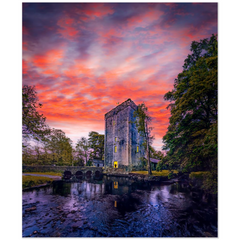 Print - Sunset over Thoor Ballylee (Yeats Tower), County Galway