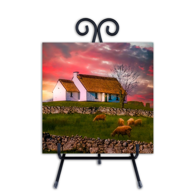 Photo Tiles - Irish Thatched Cottage on a Hill, County Clare