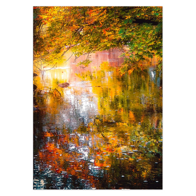 Folded Note Card - Shimmering Irish Autumn, County Galway