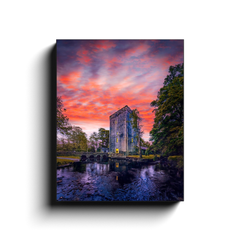 Canvas Wrap - Sunset over Thoor Ballylee (Yeats Tower), County Galway