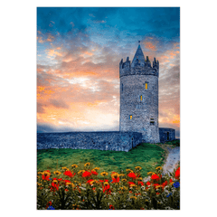 Folded Note Cards - Sunset at Doonagore Castle, County Clare - James A. Truett - Moods of Ireland - Irish Art