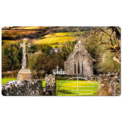Desk Mat - 12th Century High Cross and Church Ruins in Ireland's County Clare - James A. Truett - Moods of Ireland - Irish Art