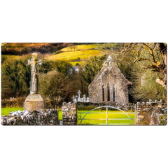 Desk Mat - 12th Century High Cross and Church Ruins in Ireland's County Clare - James A. Truett - Moods of Ireland - Irish Art