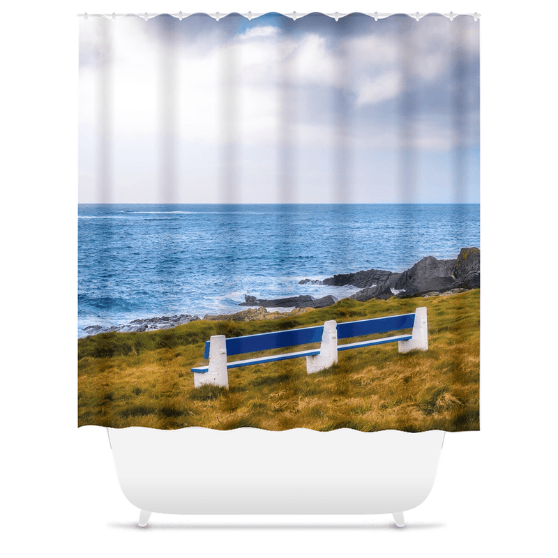 Shower Curtain - Kilkee Bench along Wild Atlantic, County Clare - James A. Truett - Moods of Ireland - Irish Art