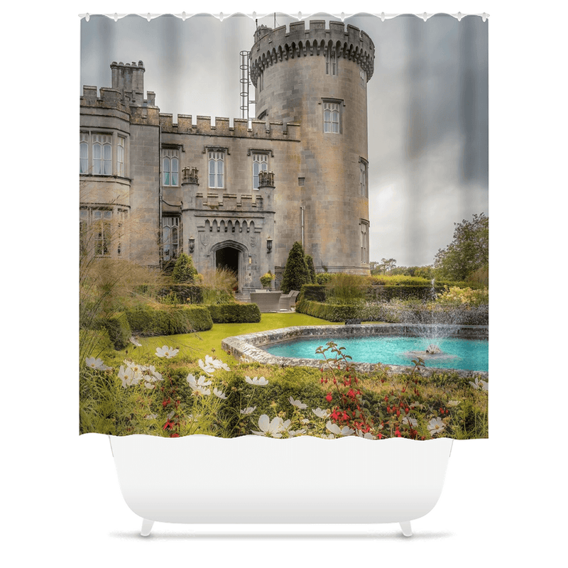 Shower Curtain - Side entrance and Garden, Dromoland Castle, County Clare - James A. Truett - Moods of Ireland - Irish Art