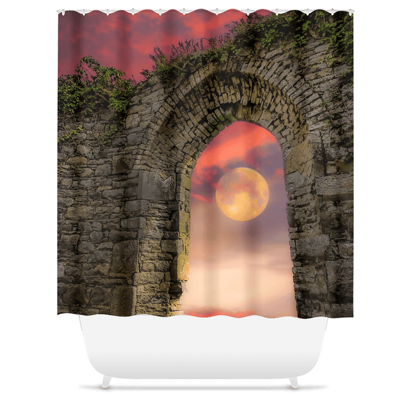 Shower Curtain - Wolf Moon at Sunrise over County Clare - James A. Truett - Moods of Ireland - Irish Art