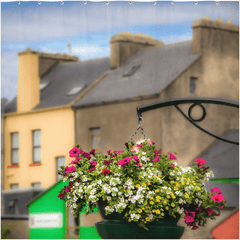 Shower Curtain - Hanging Basket in Ennistymon, County Clare - James A. Truett - Moods of Ireland - Irish Art