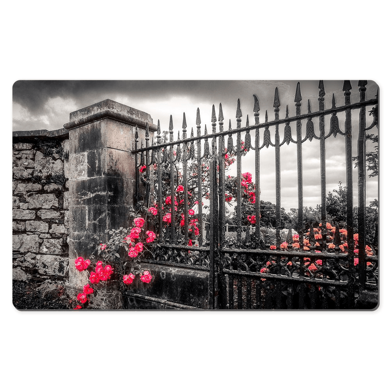 Desk Mat - Irish Roses through Gate, County Clare - Moods of Ireland