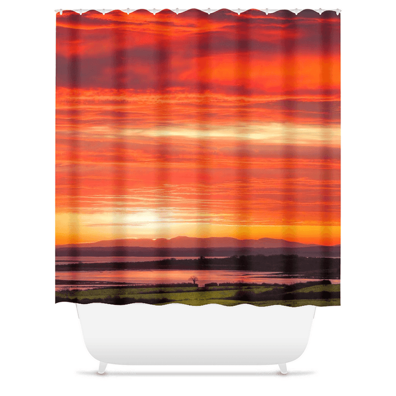 Shower Curtain - Spectacular Irish Sunrise over Shannon Estuary, County Clare - James A. Truett - Moods of Ireland - Irish Art