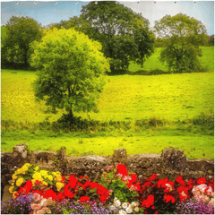 Shower Curtain - Green Meadows of Kildysart, County Clare - James A. Truett - Moods of Ireland - Irish Art