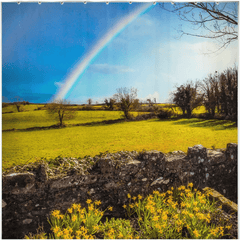 Shower Curtain - Spring Rainbow and Daffodils, Kildysart, County Clare - James A. Truett - Moods of Ireland - Irish Art