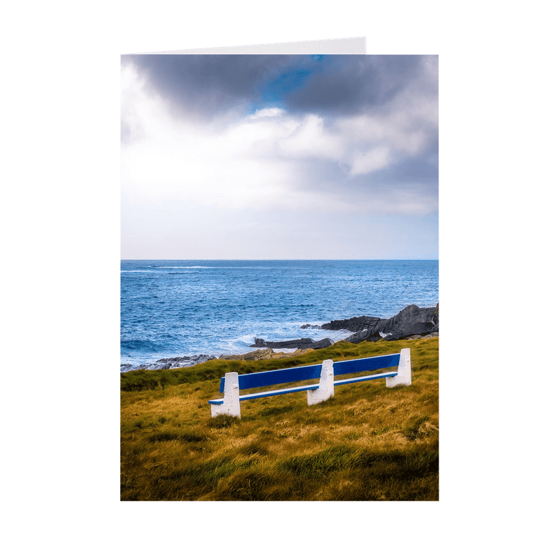 Folded Note Cards - Kilkee Bench along Wild Atlantic, County Clare - James A. Truett - Moods of Ireland - Irish Art