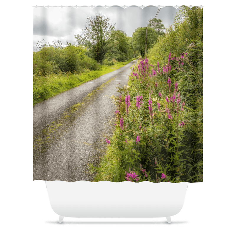 Shower Curtain - County Clare Country Road at Gortglass Lough - James A. Truett - Moods of Ireland - Irish Art