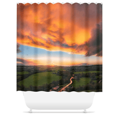 Shower Curtain - Winter Sunset over Meadows of County Clare - James A. Truett - Moods of Ireland - Irish Art