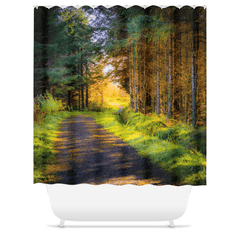 Shower Curtain - Sunlit path in County Clare - James A. Truett - Moods of Ireland - Irish Art