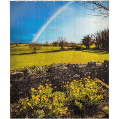 Shower Curtain - Spring Rainbow and Daffodils, Kildysart, County Clare - James A. Truett - Moods of Ireland - Irish Art