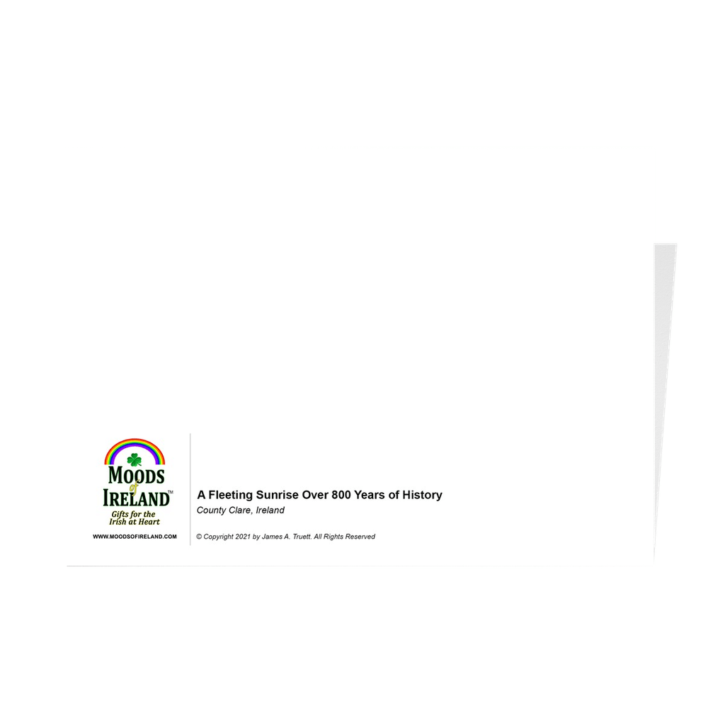 Folded Note Cards - A Fleeting Sunrise Over 800 Years of History, County Clare - James A. Truett - Moods of Ireland - Irish Art