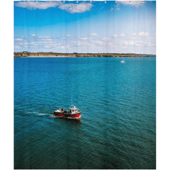 Shower Curtain - Fishing Vessel on Carrigaholt Bay, County Clare - James A. Truett - Moods of Ireland - Irish Art