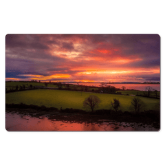 Desk Mat - Molten Sunrise over Inishcorker Island, County Clare - James A. Truett - Moods of Ireland - Irish Art