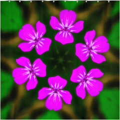 Shower Curtain - Abstract Herb Robert Bouquet - Moods of Ireland