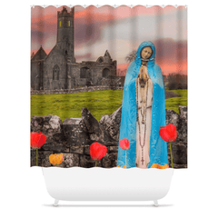 Shower Curtain - Holy Mother at Quin Abbey, County Clare - James A. Truett - Moods of Ireland - Irish Art