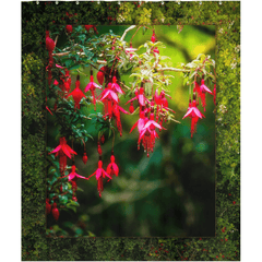 Shower Curtain - Vibrant Fuchsias on a Hillside, County Clare - James A. Truett - Moods of Ireland - Irish Art