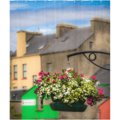 Shower Curtain - Hanging Basket in Ennistymon, County Clare - James A. Truett - Moods of Ireland - Irish Art