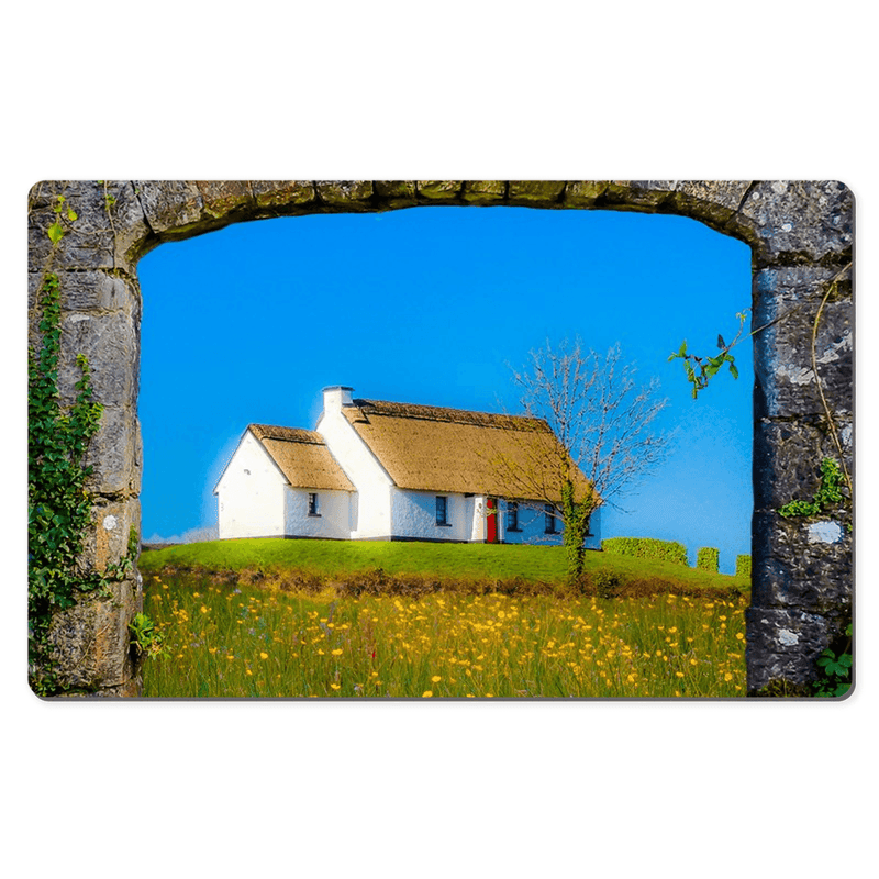 Desk Mat - Thatched Cottage on a Hill, County Clare - James A. Truett - Moods of Ireland - Irish Art