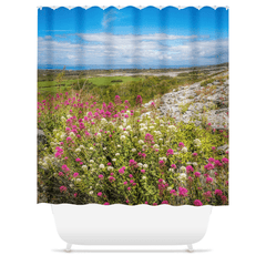 Shower Curtain - Burren View to Galway Bay - James A. Truett - Moods of Ireland - Irish Art