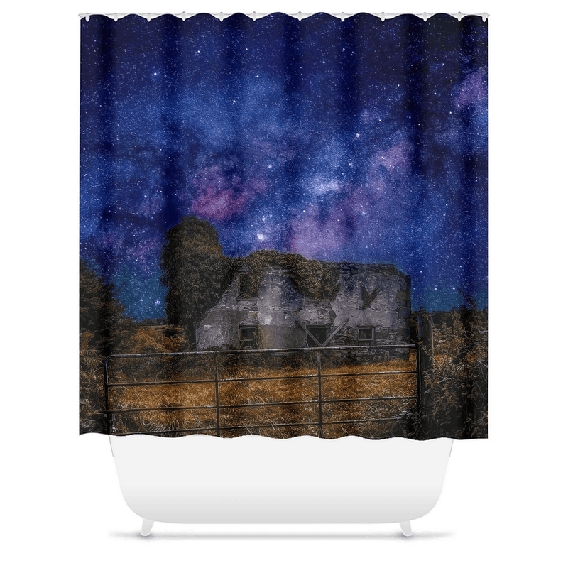 Shower Curtain - Abandoned Irish Home in Lanna, County Clare - Moods of Ireland