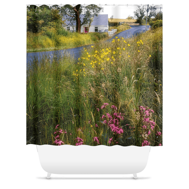 Shower Curtain - Summer Wildflowers near Kildysart, County Clare - James A. Truett - Moods of Ireland - Irish Art