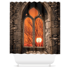 Shower Curtain - Clare Abbey Sunrise, County Clare - James A. Truett - Moods of Ireland - Irish Art