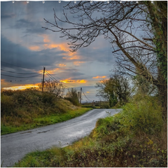 Shower Curtain - Feathery Sunrise over County Clare - James A. Truett - Moods of Ireland - Irish Art