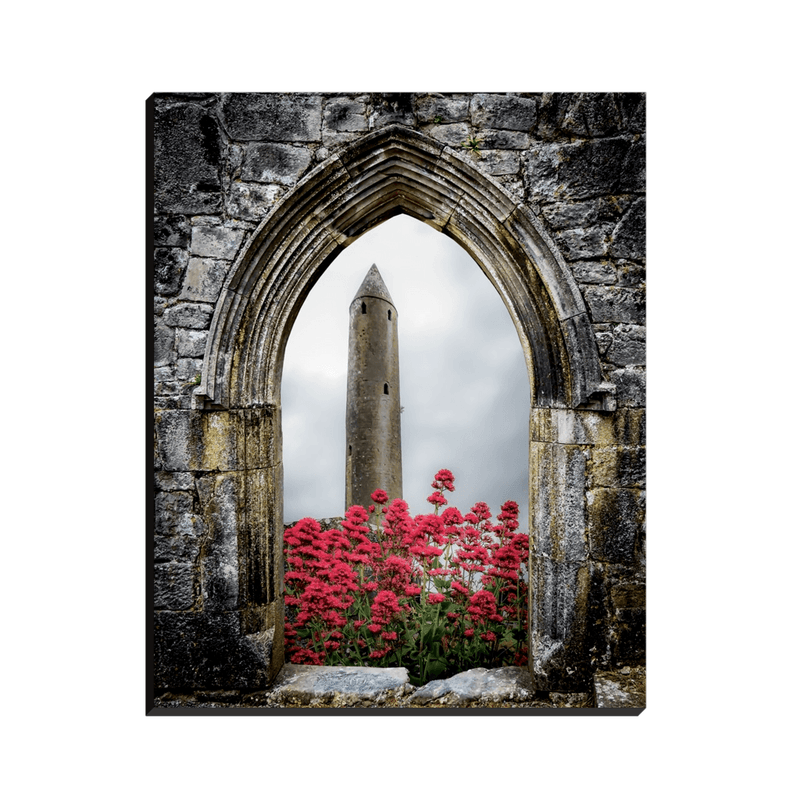 Canvas Wrap - Kilmacduagh Round Tower in Summer, County Galway - James A. Truett - Moods of Ireland - Irish Art