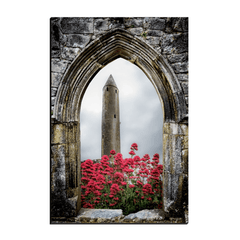 Canvas Wrap - Kilmacduagh Round Tower in Summer, County Galway - James A. Truett - Moods of Ireland - Irish Art