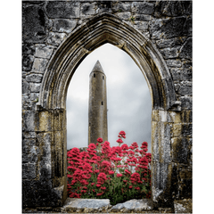 Print - Kilmacduagh Tower in Summer, Irish Wall Art - James A. Truett - Moods of Ireland - Irish Art