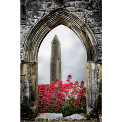 Print - Kilmacduagh Tower in Summer, Irish Wall Art - James A. Truett - Moods of Ireland - Irish Art